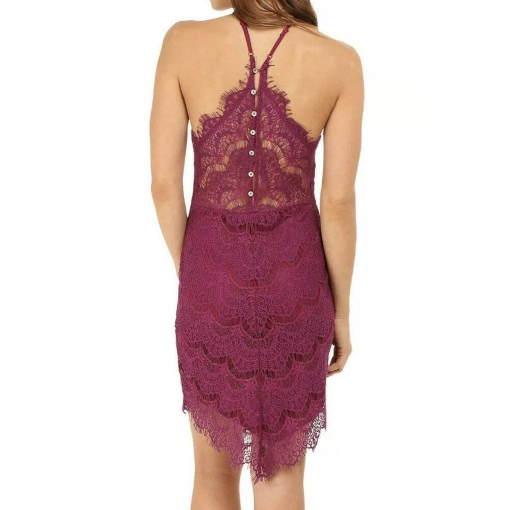 NWOT Free People Magenta Lace Dress Size XS - Picture 2 of 4